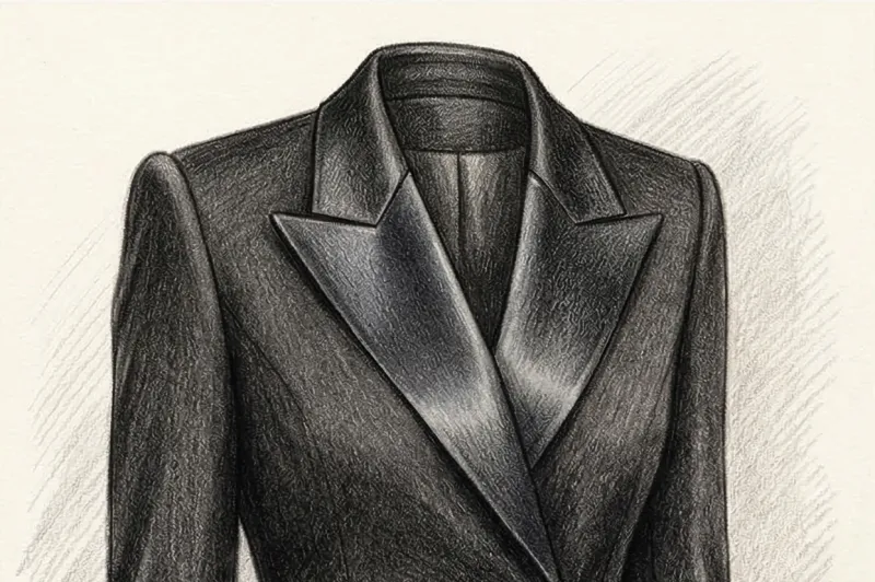 What is a tuxedo dress: cut features and what to wear it with