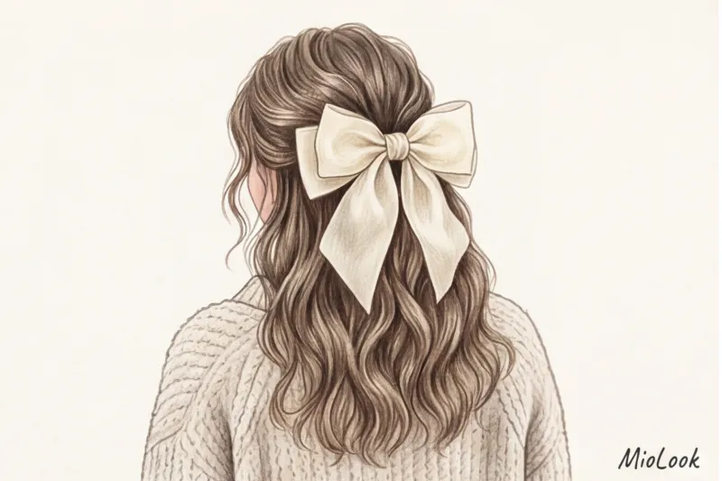 Прически с лентами и гладкие пучки: укладки в стиле романтичных эстетик - 4