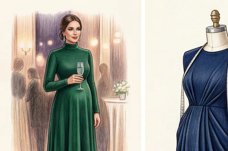 Elegant closed evening dresses for pregnant women