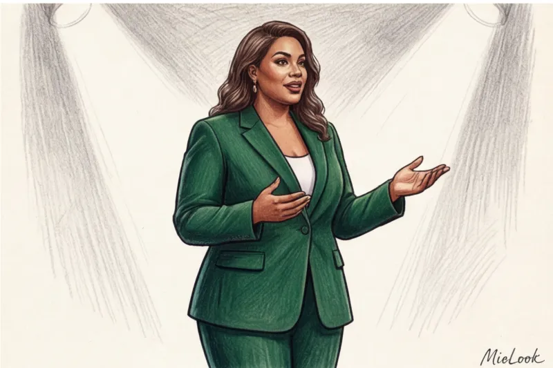 Образы для выступления для полных женщин: как выглядеть уверенно - 8