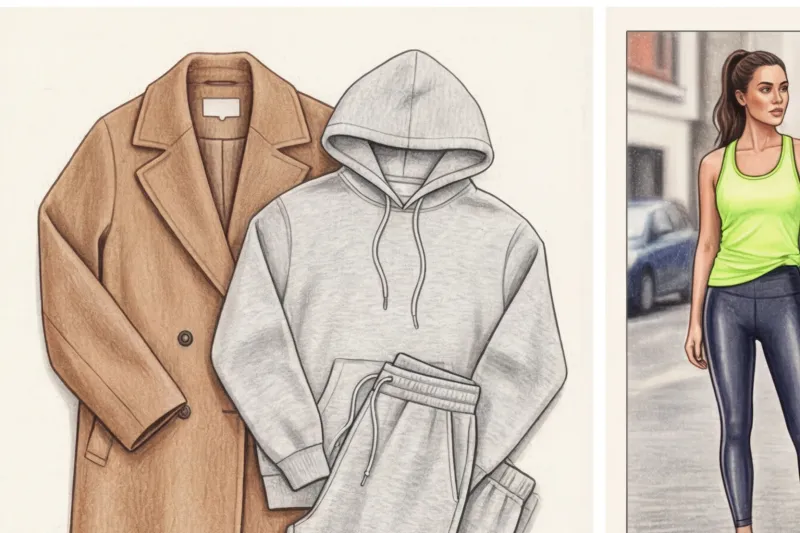 Sporty chic fall/spring style: combining trench coats and overcoats