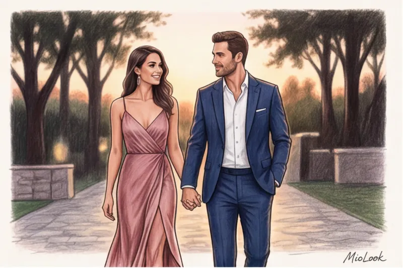 Стильные парные образы на свадьбу гостям. Советы