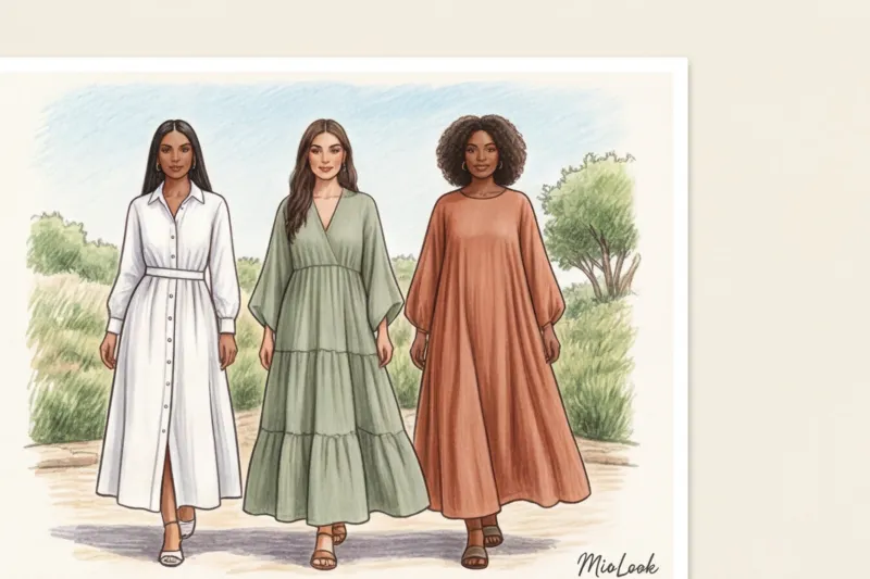 Закрытые летние платья: как выбрать идеальное макси для жаркой погоды - 3