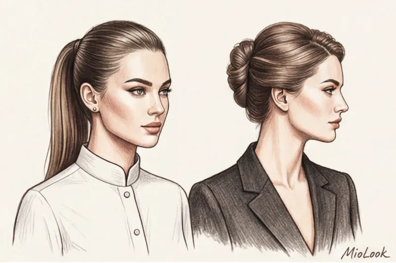 Офисный шик: женские прически под рубашку с воротником и пиджак - 2