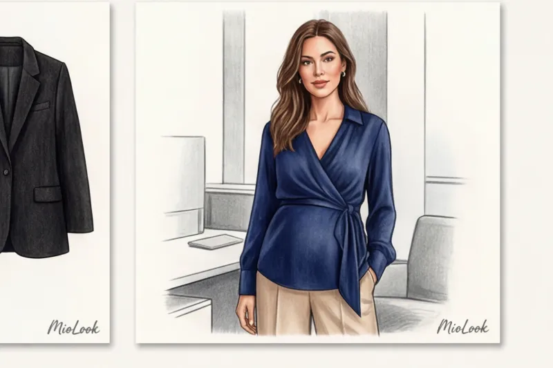 Офисные блузки и рубашки для беременных: обзор удобных фасонов - 9