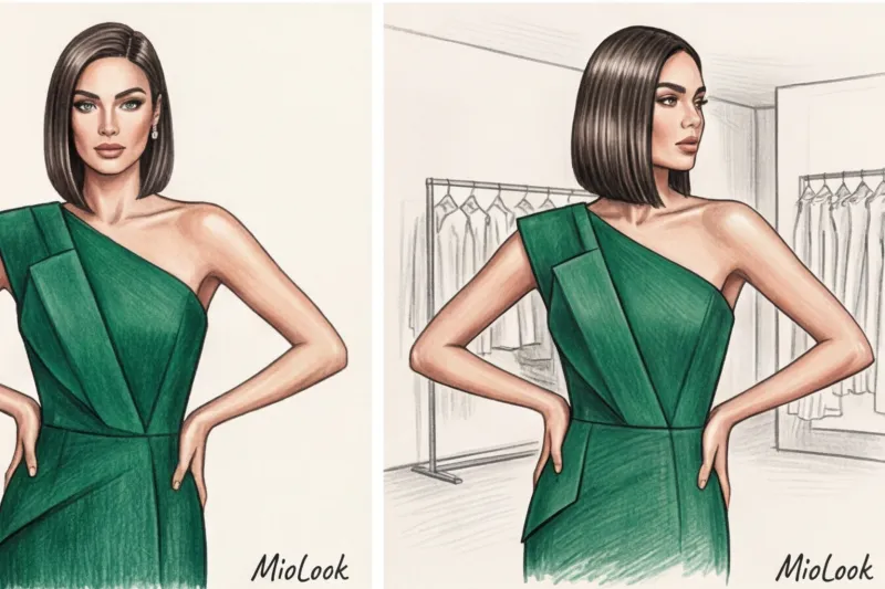 Асимметрия в образе: выбираем прическу под платье на одно плечо - 9