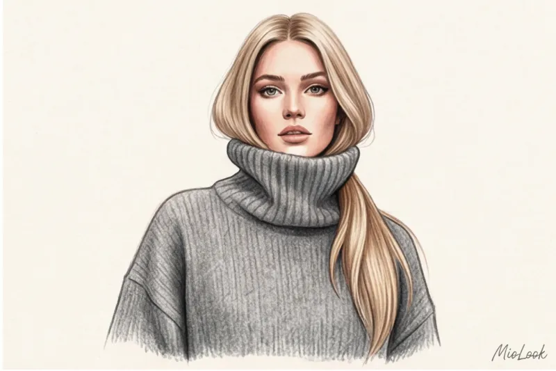 Идеальная прическа под водолазку и одежду с закрытым горлом - 3