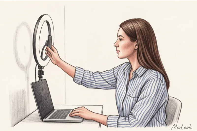 Как выступать в очках онлайн, чтобы избежать бликов от кольцевой лампы - 8