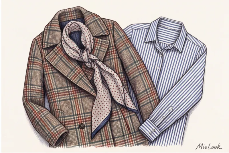 Высший пилотаж: как сочетать клетку, полоску и горох в одном образе - 3