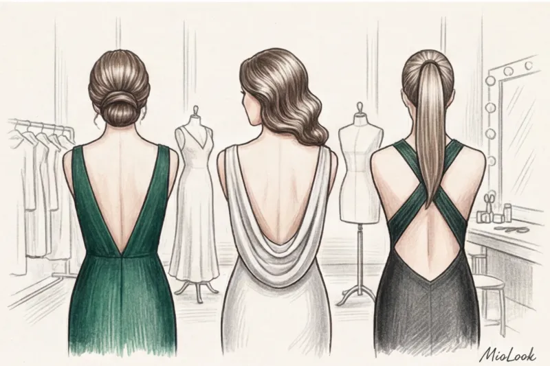 Прическа под платье с открытой спиной: как не спрятать главную деталь - 8