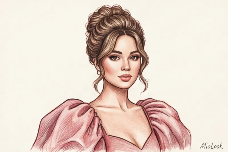 Прически к платью с пышными рукавами: как не перегрузить силуэт - 5