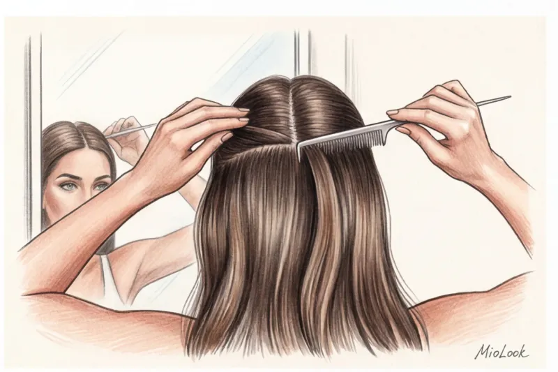 Трендовая гладкая укладка: идеальный хвост и пучок без петухов - 3