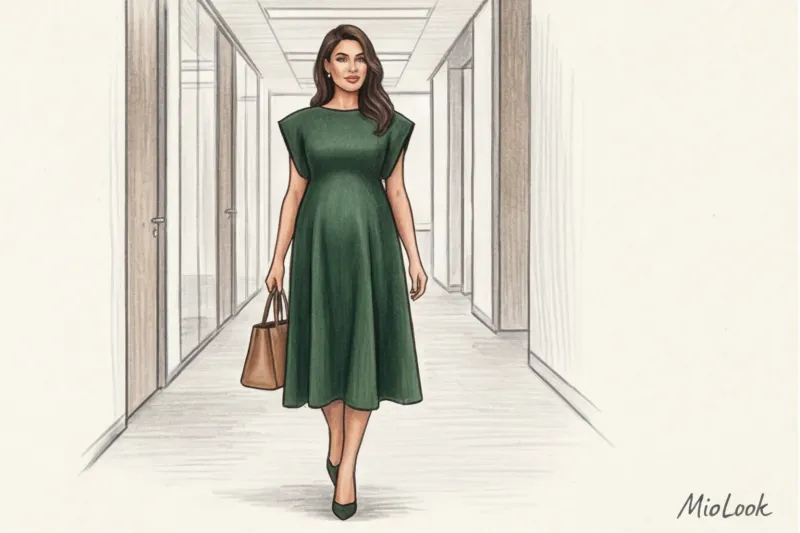 Строгие платья для беременных: какие фасоны подходят для офиса - 4