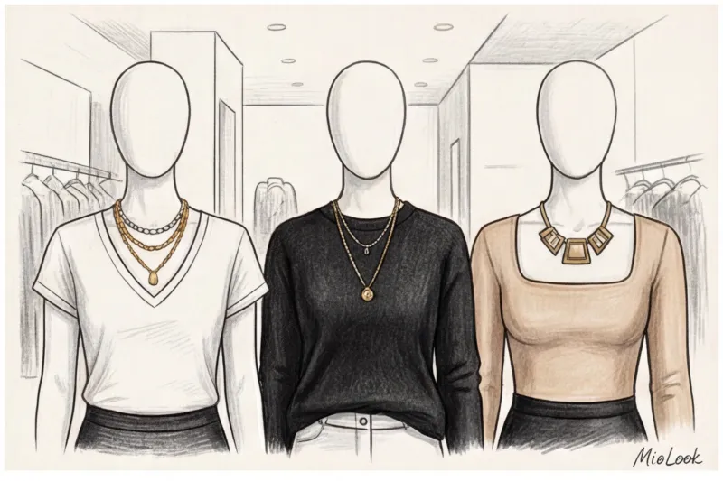 Как подобрать колье и подвески под вырез платья или блузки - 8