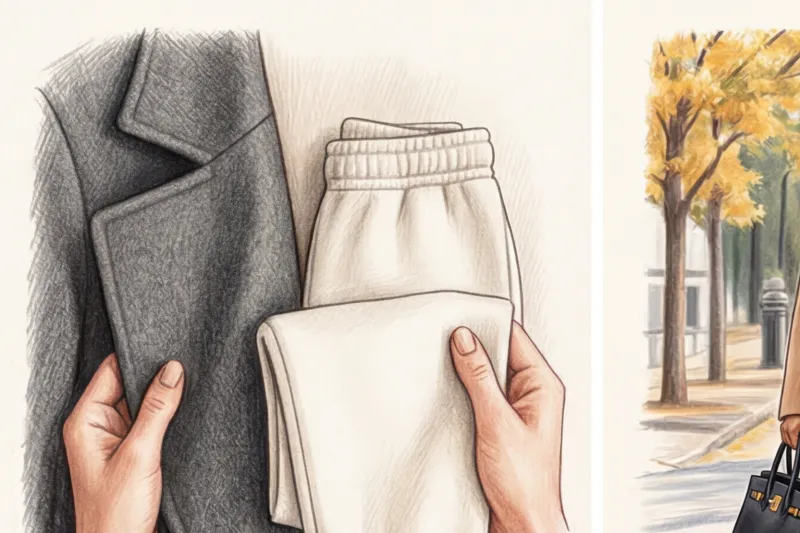 Sweatpants with a coat: how to wear them stylishly