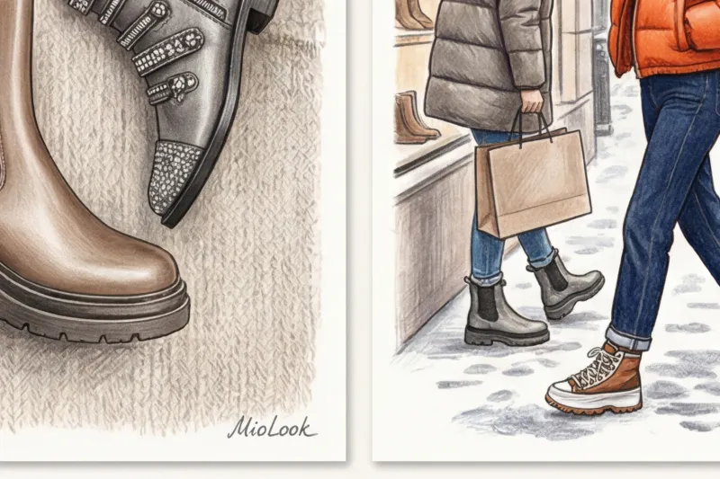 С какой обувью носить пуховик: стильные сочетания для зимы - 8