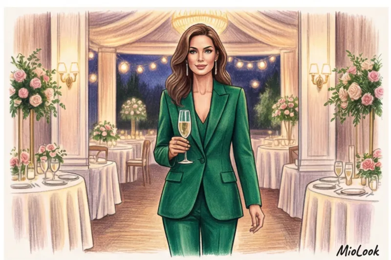 Women's wedding pantsuit: luxurious style