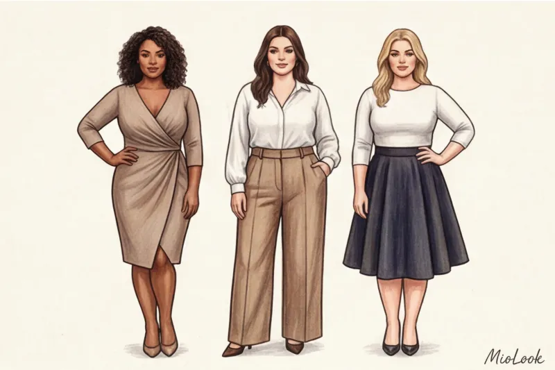 Базовый гардероб для полных женщин с учетом типа фигуры (Plus Size) - 8