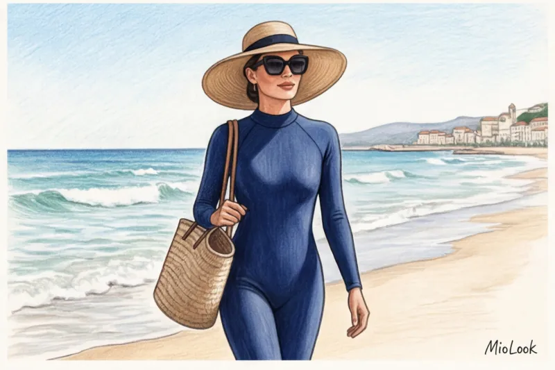 Скромная пляжная мода: стильные буркини и закрытые купальники - 8