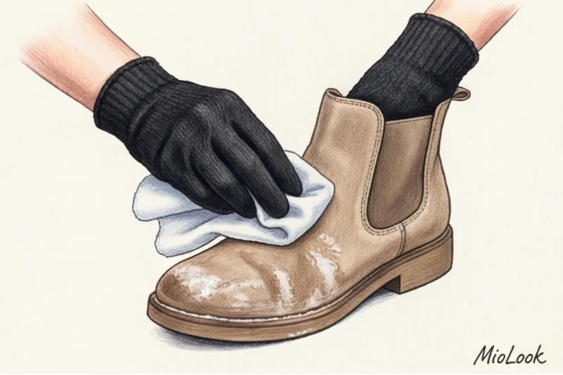 Уход за замшевой обувью зимой: как убрать белые разводы от соли - 2