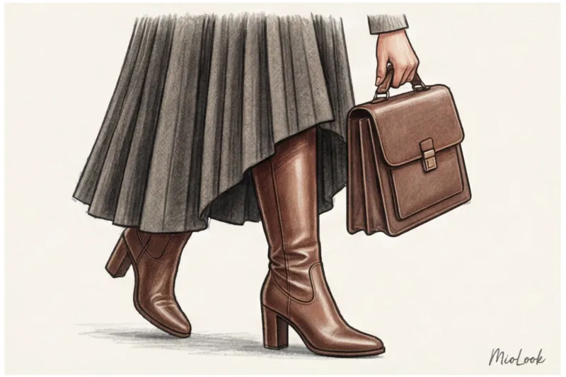 Зимние офисные образы: стильная многослойность и теплые ткани - 5