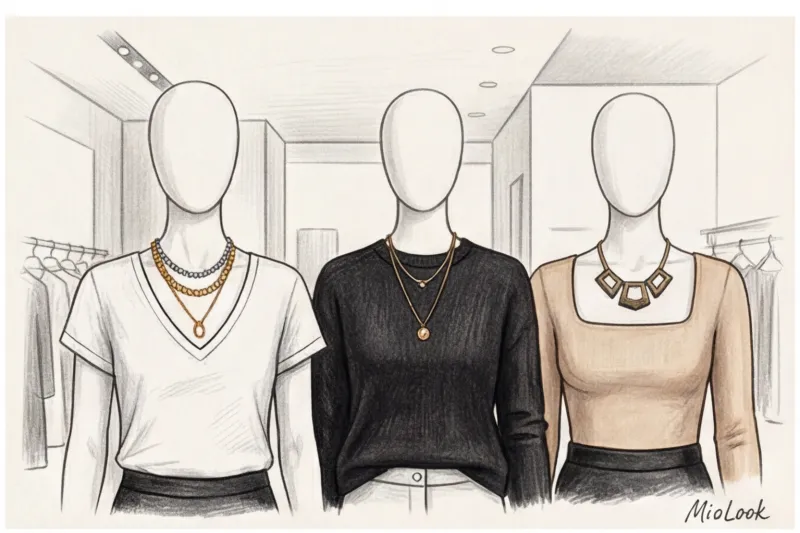 Как подобрать колье и подвески под вырез платья или блузки - 2