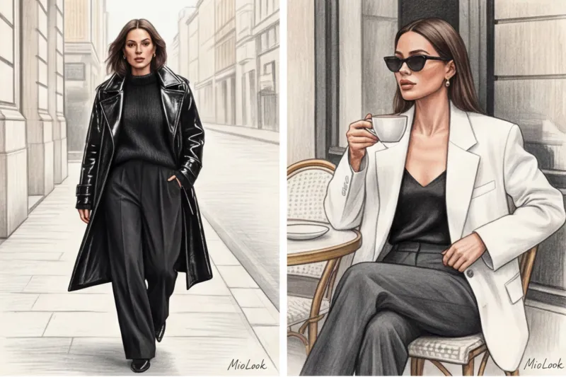 Ахроматические цвета: стильные образы с черным, белым и серым - 2