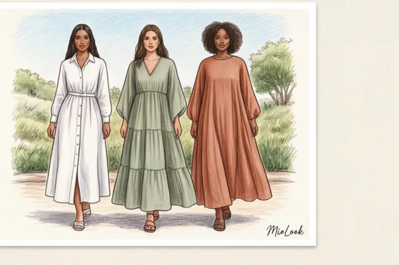 Закрытые летние платья: как выбрать идеальное макси для жаркой погоды - 9