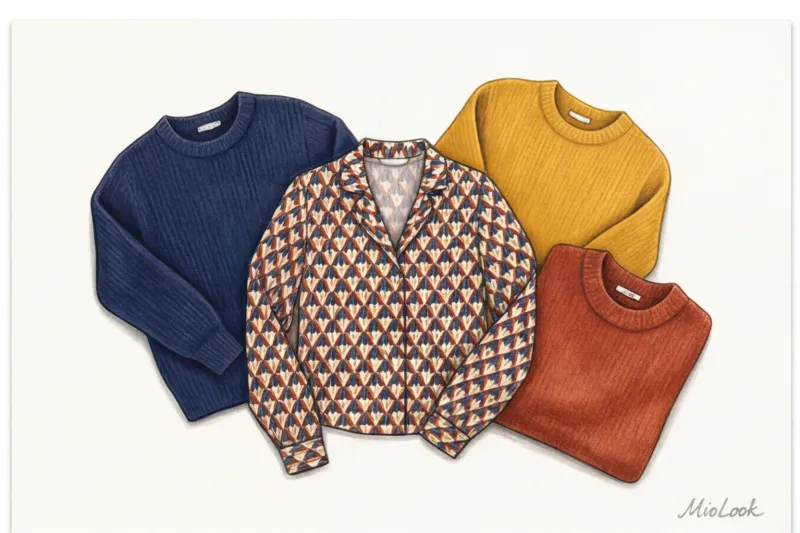 Как сочетать одежду с принтом и однотонные вещи - 2