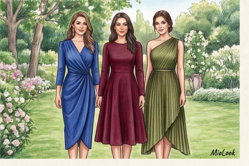 В чем пойти на свадьбу: элегантные закрытые платья для гостей - 9