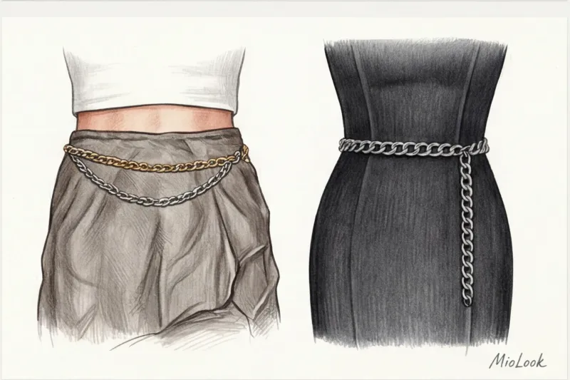 Ремень-цепочка: как носить металлические пояса - 5