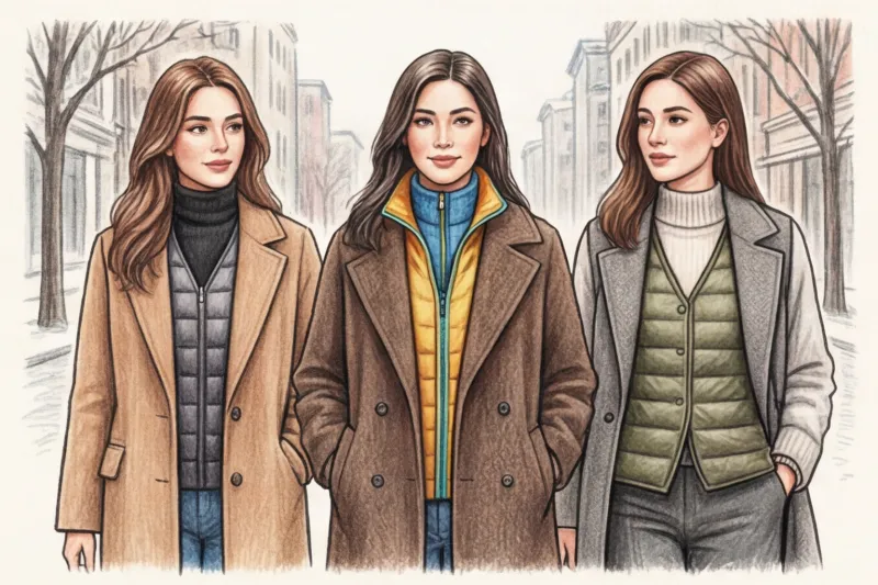 Тонкий пуховик под пальто: как создать стильный многослойный образ - 5