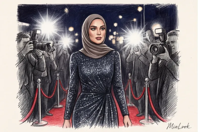 Хиджаб под вечернее платье: выбор ткани для торжественных образов - 4