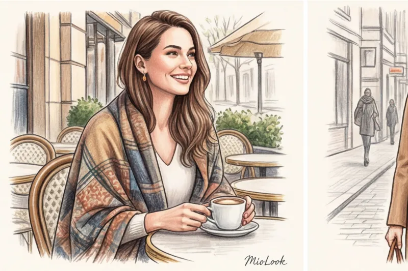 Как красиво завязать палантин на шее и плечах: руководство на каждый день - 7