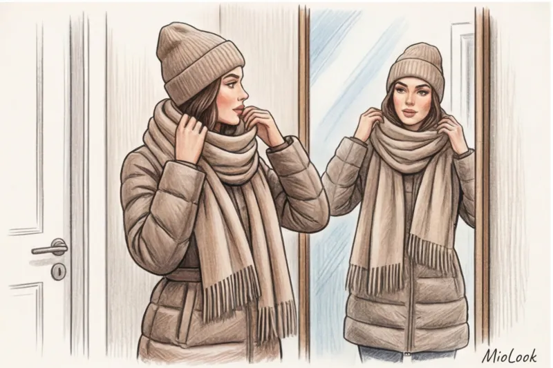 Как носить шарф с пуховиком и курткой: секреты стильных многослойных образов - 7