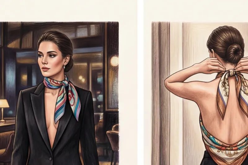 Шелковый платок как вечерний аксессуар: на шею, сумку или вместо топа - 2