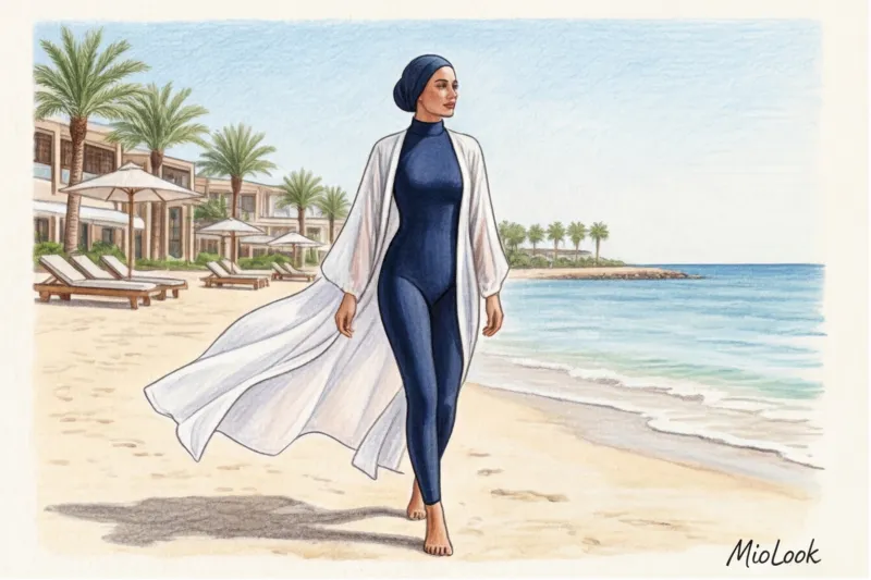 Пляжные накидки и туники: с чем носить буркини вне воды - 1