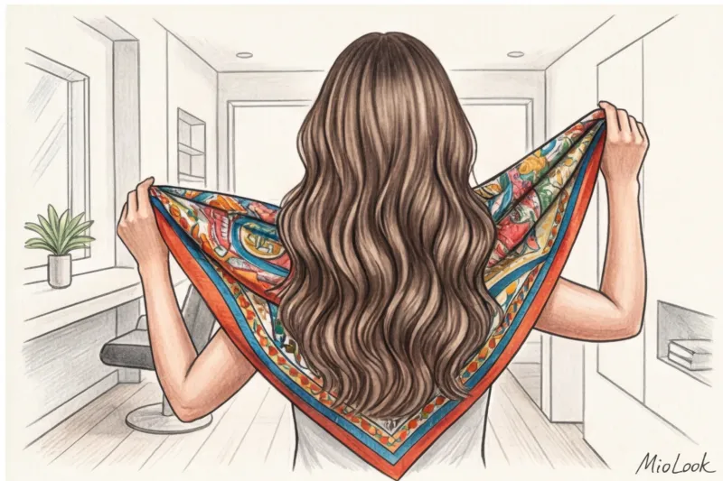 Платок в волосах: стильные идеи и способы вплетения в прическу - 9