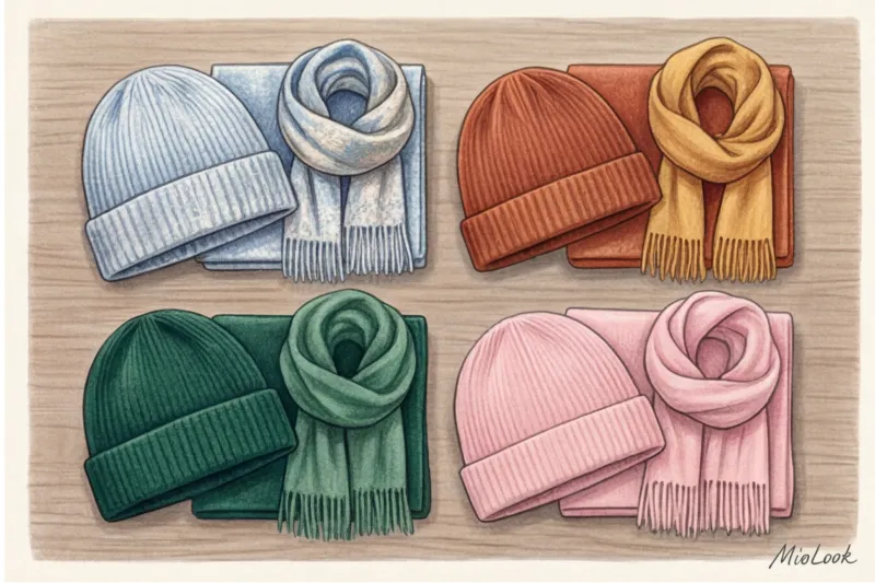 Как выбрать цвет шапки и шарфа по цветотипу и оттенку волос - 3