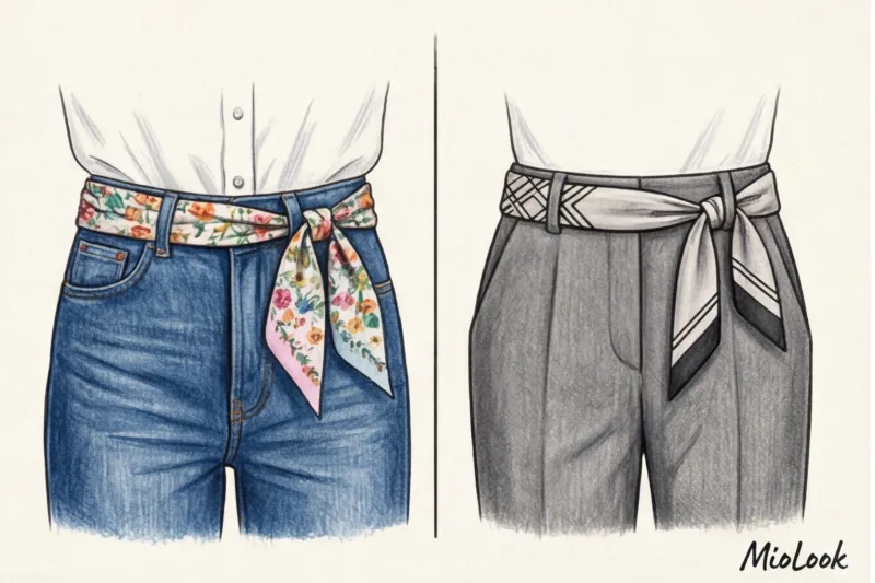 Платок вместо ремня: как стильно носить аксессуар с джинсами и брюками - 4