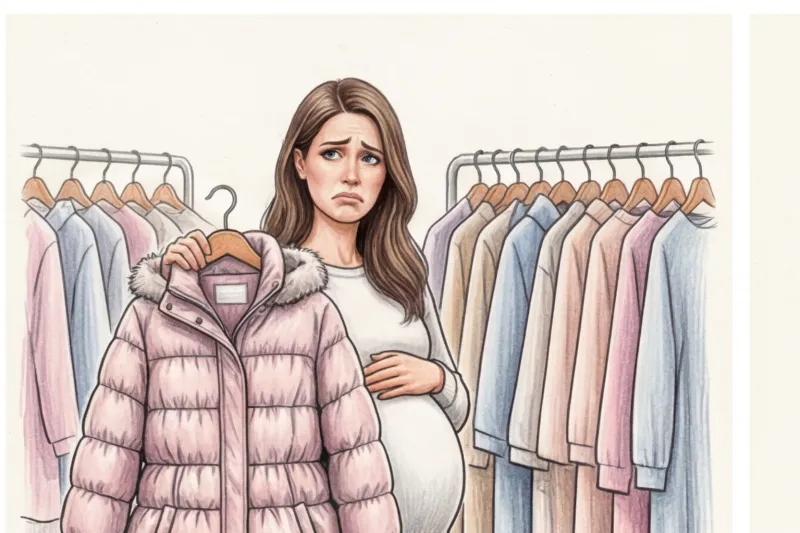 Winter maternity clothes without the "cabbage" effect