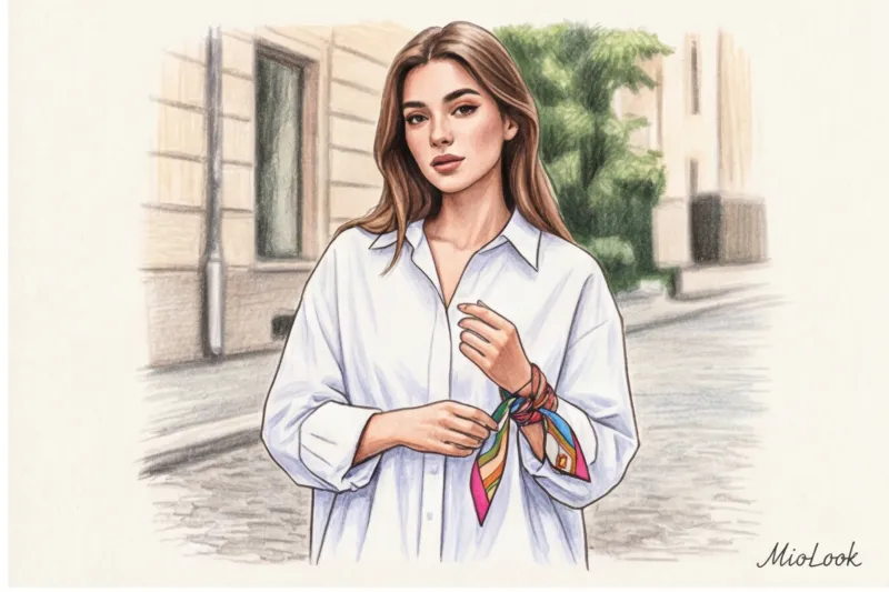 Платок твилли: 7 оригинальных способов использовать узкую ленту в образе - 3