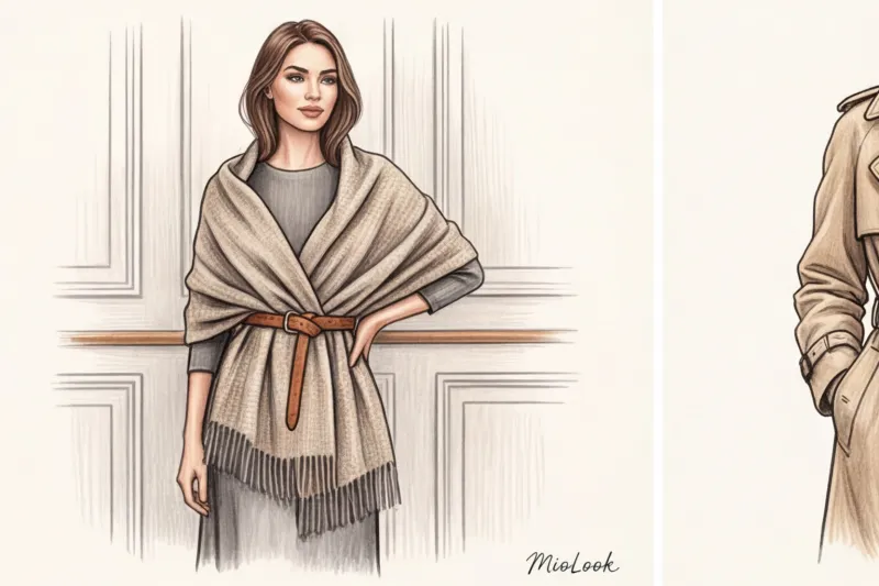 Как красиво завязать палантин на шее и плечах: руководство на каждый день - 4