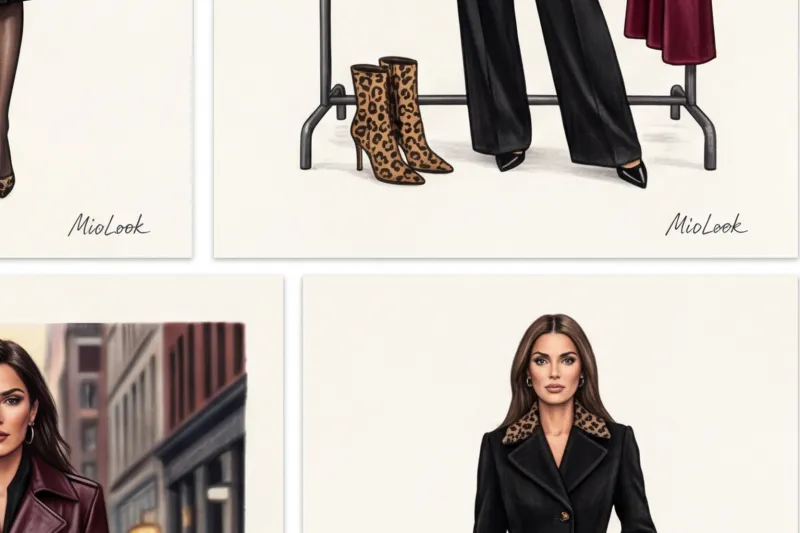 Цветовая палитра Mob Wife: черный, бордовый и анималистика в одном гардеробе - 6