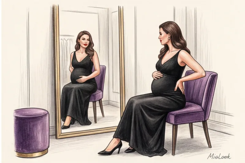 Вечерние и нарядные платья для беременных на особый случай - 6