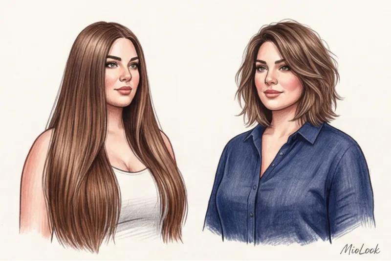 Стрижки и укладки для девушек с большой грудью и фигурой «яблоко» - 2