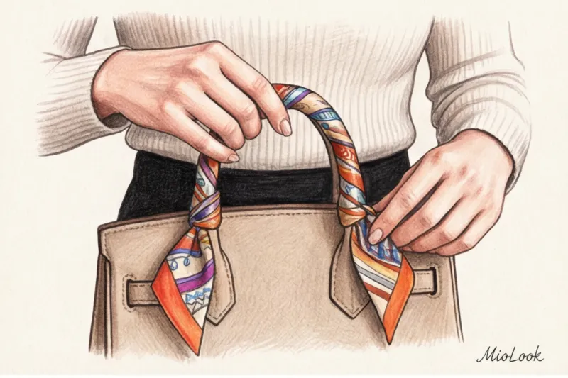 Платок твилли: 7 оригинальных способов использовать узкую ленту в образе - 2