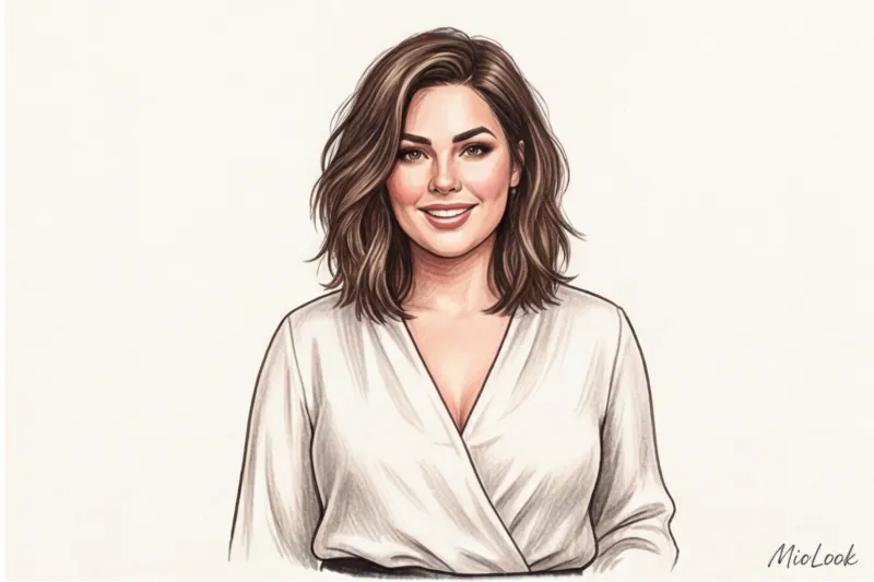 Стрижки и укладки для девушек с большой грудью и фигурой «яблоко» - 3