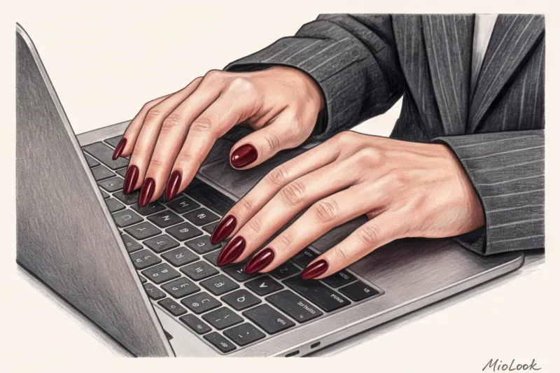 Маникюр в стиле Mob Wife: френч, красные оттенки и экстремальная длина - 5