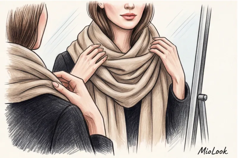 Как красиво завязать шарф или палантин на пальто: 10 способов - 7